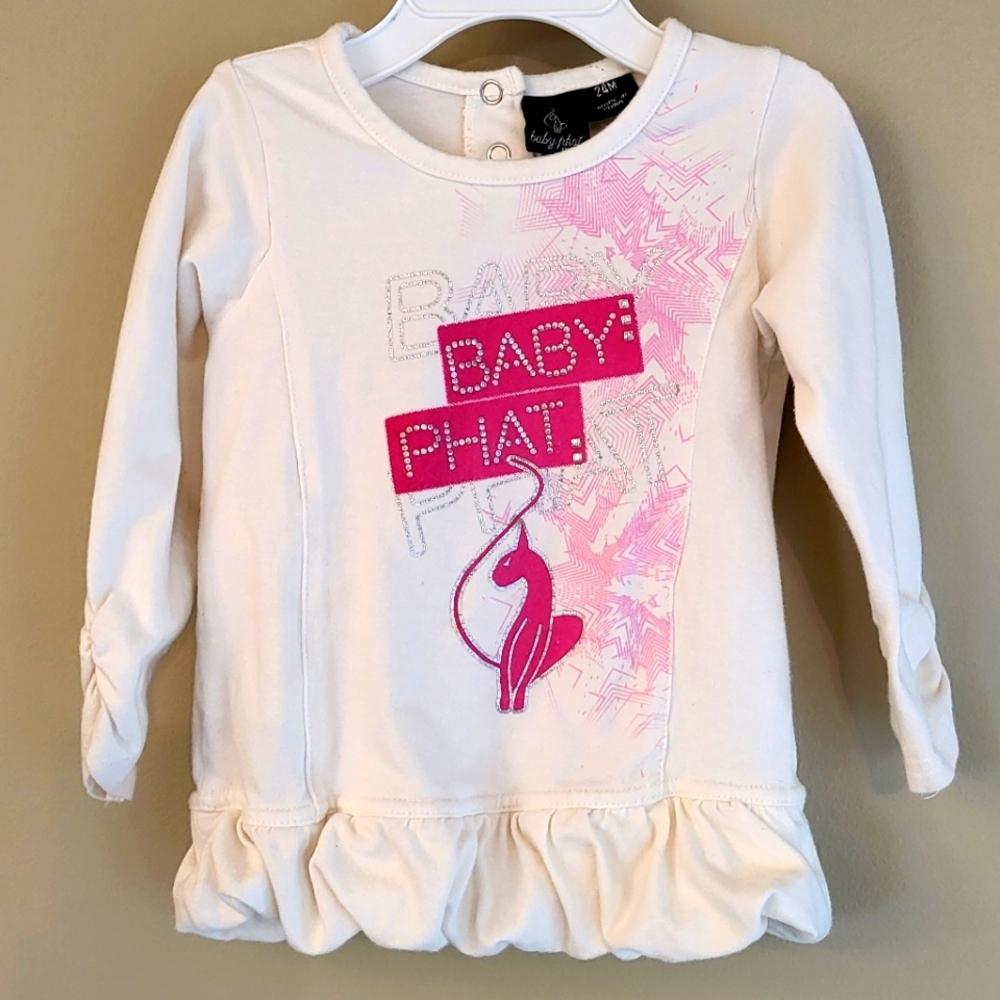 Baby Phat ivory/pink long sleeved top